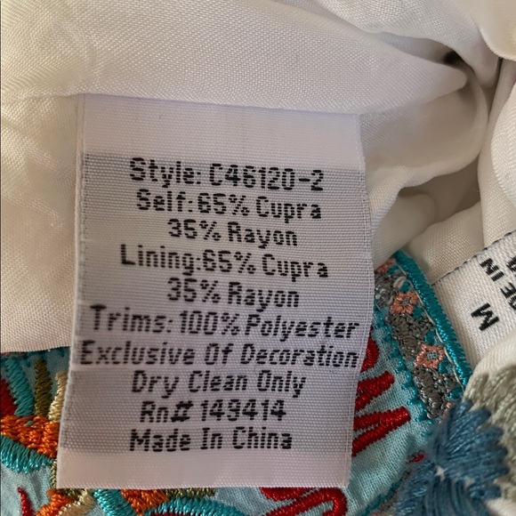 Johnny Was Kitty Reversible Bomber Jacket Size Medium Embroidered Floral - Picture 15 of 16